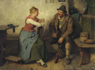 Hugo Wilhelm Kauffmann - Jager im Wirtshaus: a huntsman in a tavern