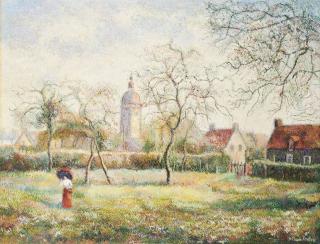 Hugues Claude Pissarro - Le clocher de Fresnes