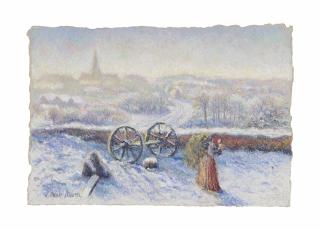 Hugues Claude Pissarro - L\'eglise dans la neige
