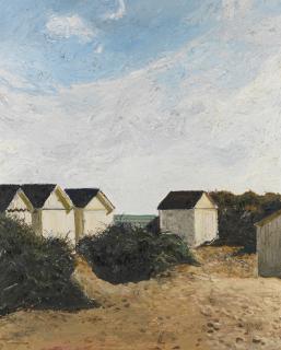 Hugues Claude Pissarro - \'Les cabines de la plage d\'Asnelles\', 1995