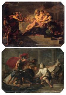 Hugues Taraval - The Feast of Tantalus; and Phineus interrupting the wedding banquet of Perseus and Andromeda