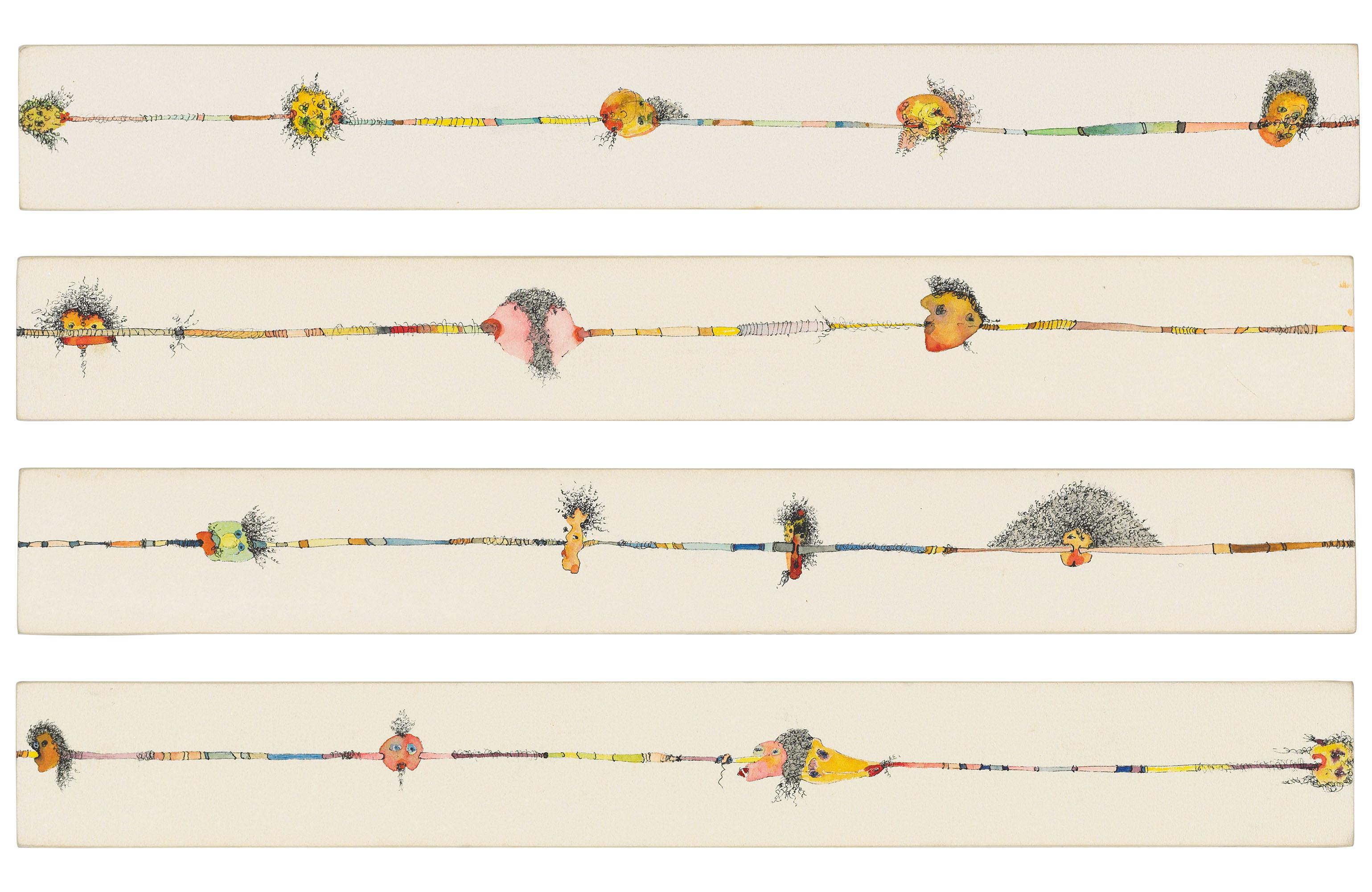 Huguette Caland - Fishing (from the Homage to Pubic Hair series)