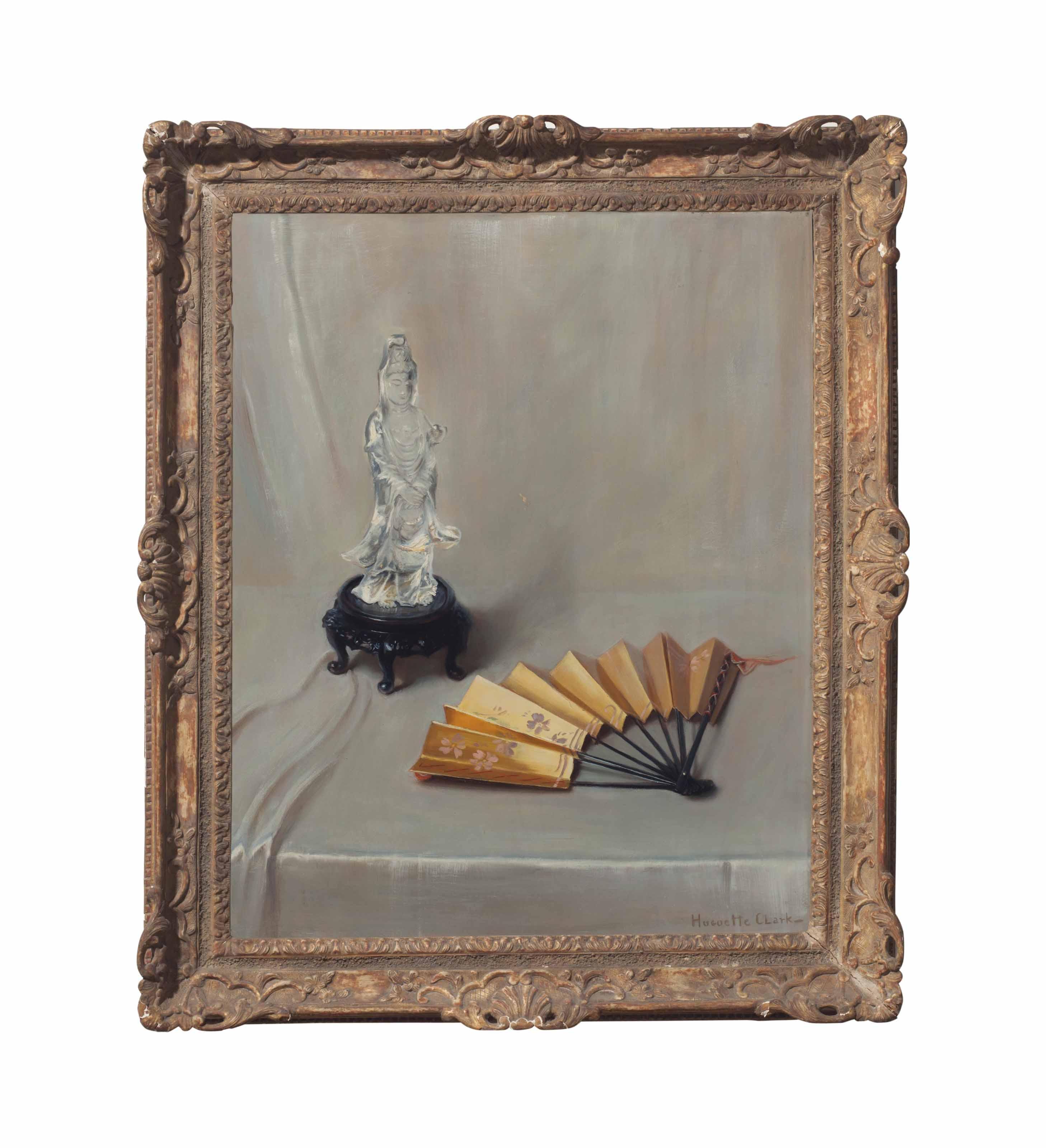 Huguette Clark - Still life with Rock Crystal Guanyin and Japanese Fan