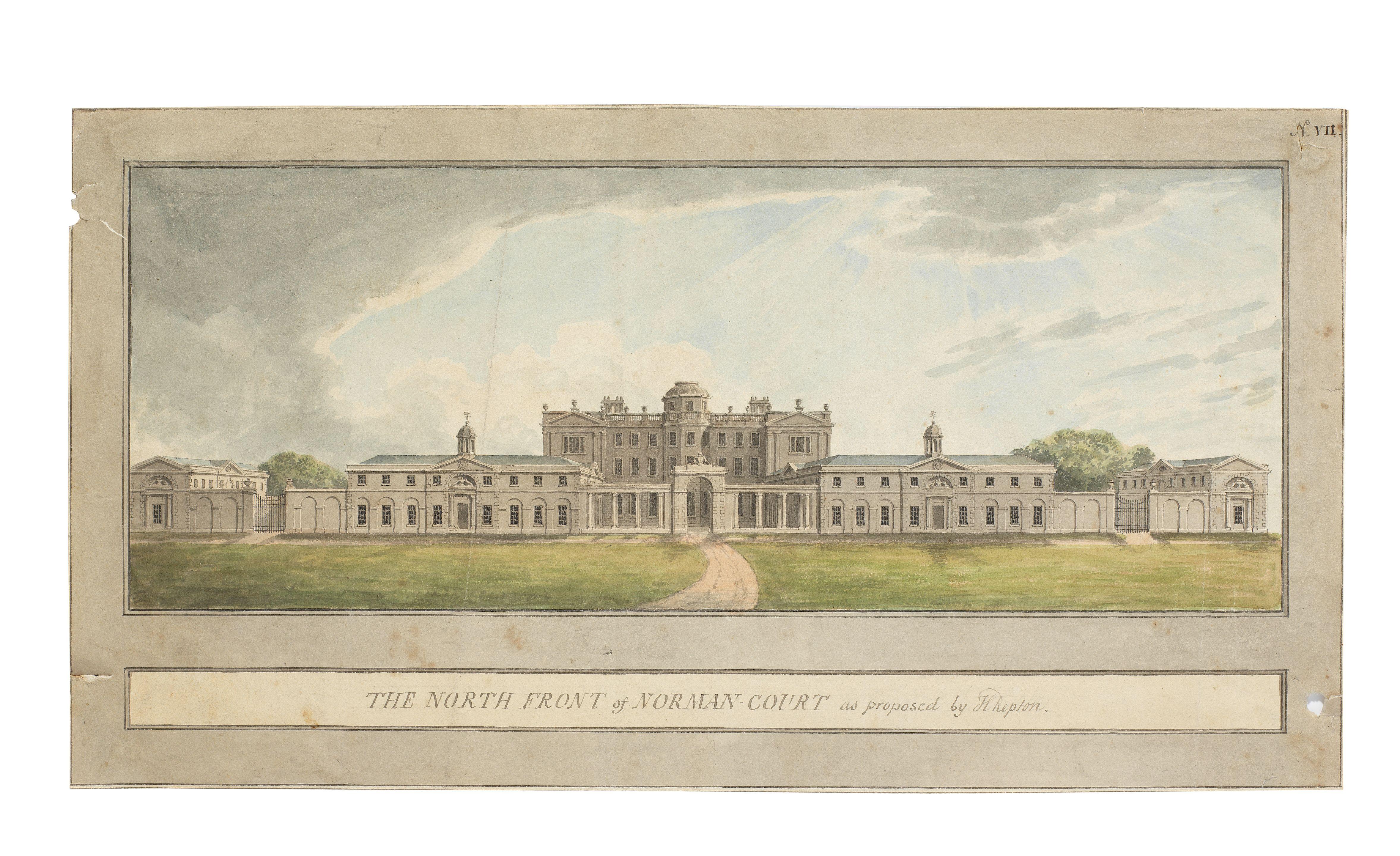 Humphry Repton - Proposal for the remodelling of the North front of Norman Court unframed