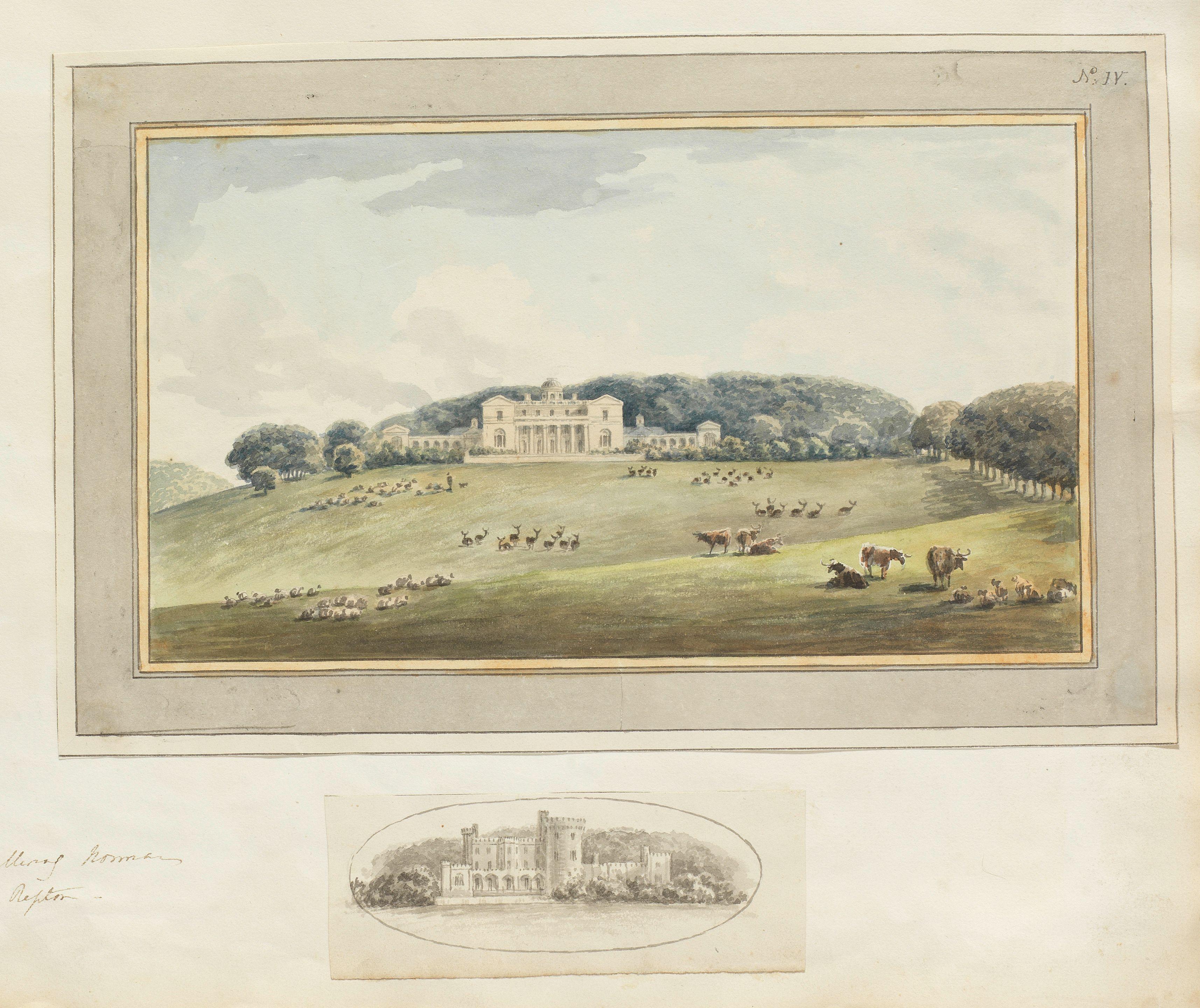 Humphry Repton - Proposal for the remodelling of the South front of Norman Court the second work 5 x 12.5 cm (2 x 4 7/8 in)