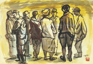 Hung Jui-Ling - Miners Standing in Circle