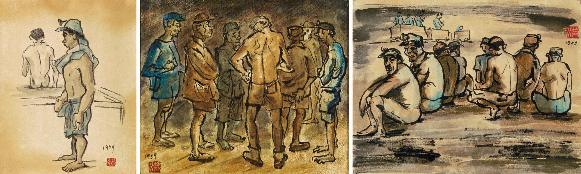 Hung Jui-Ling - Miners; Standing Miners; & Resting Miners