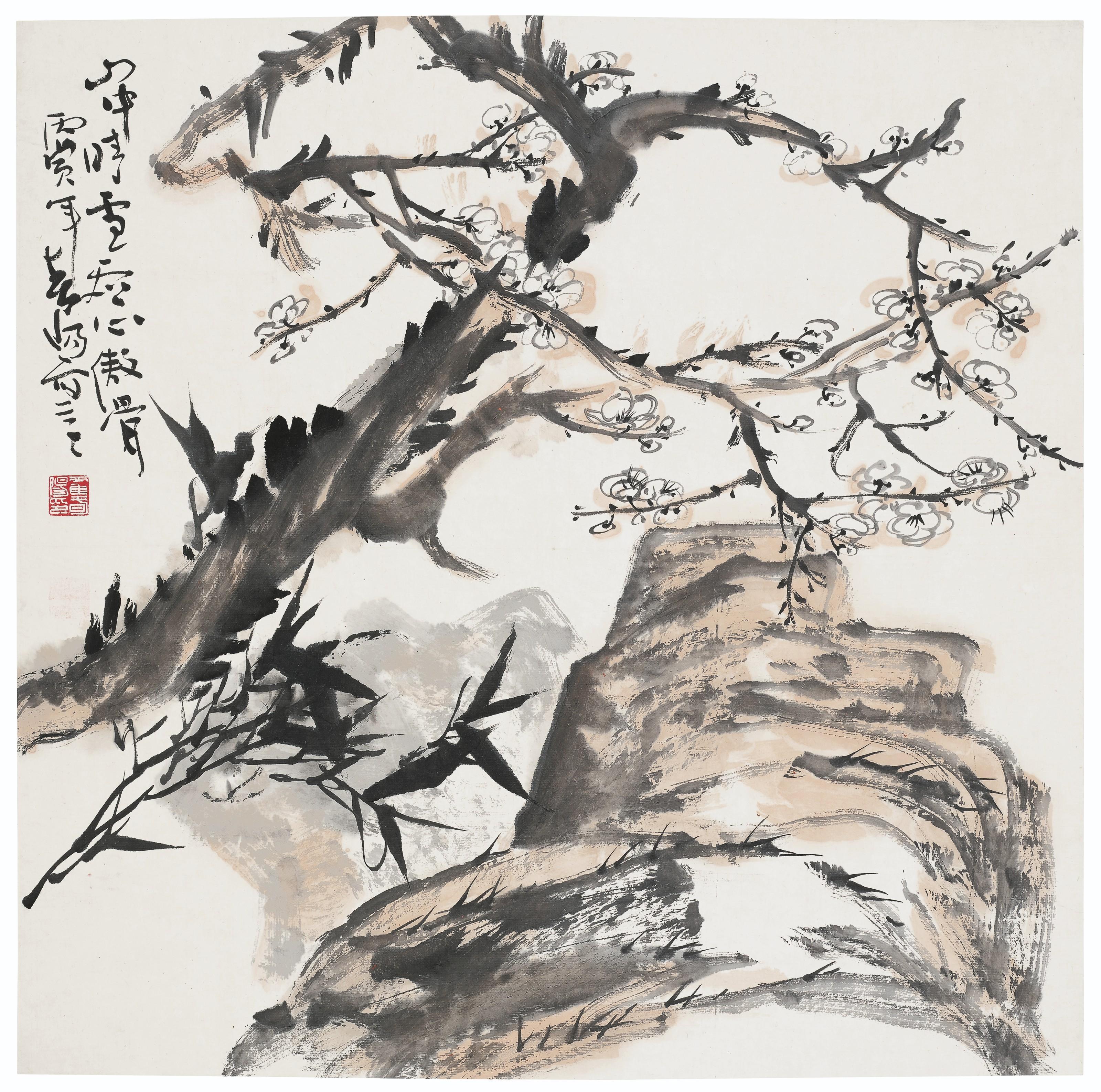 Huo Chunyang - Plum Blossoms and Bamboo