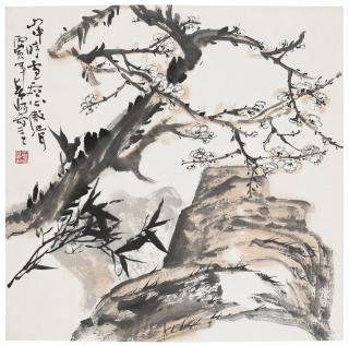 Huo Chunyang - Plum Blossoms and Bamboo