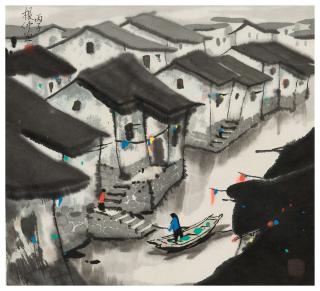 Huo Genzhong - Canal Town in Jiangnan