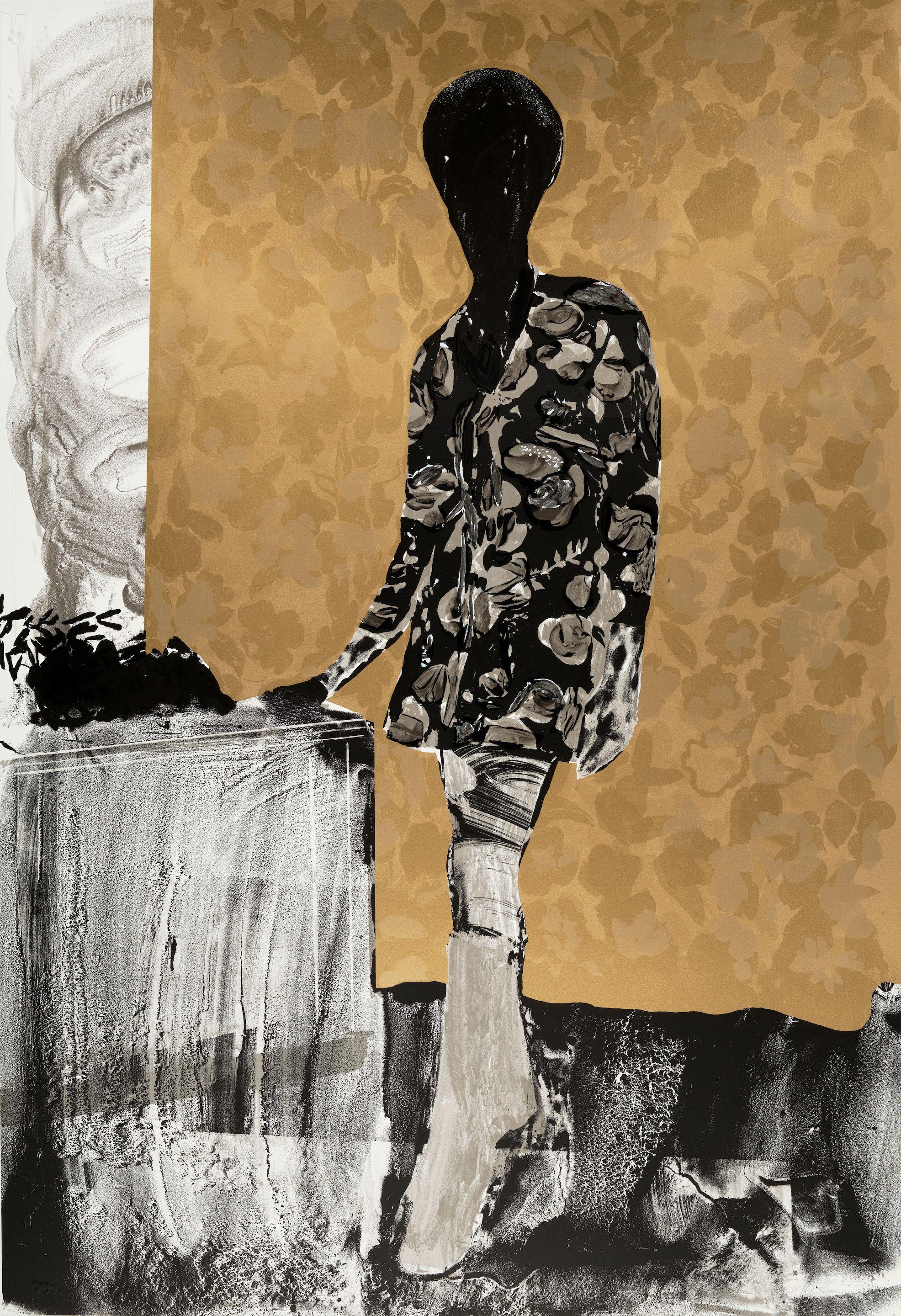 Hurvin Anderson - Mrs. S. Keita (gold and black), from the Keita series