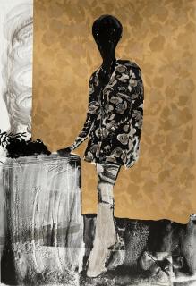 Hurvin Anderson - Mrs. S. Keita (gold and black), from the Keita series