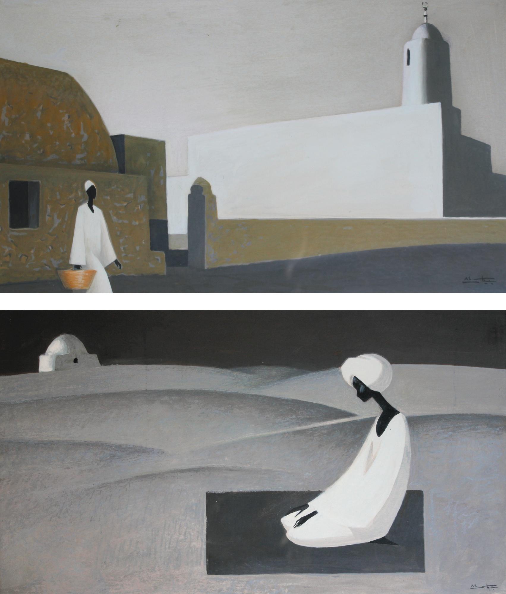 Hussein Bikar - Egyptian i - Ii) Untitled