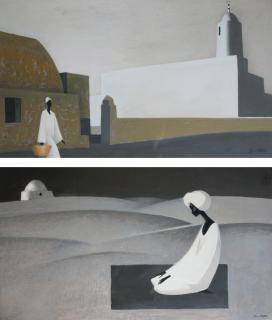 Hussein Bikar - Egyptian i - Ii) Untitled