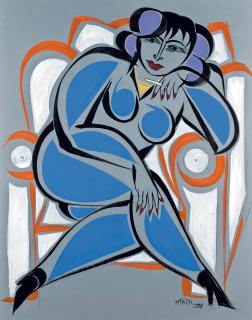 Hussein Madi - Femme en bleu