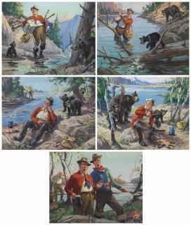 Hy Hintermeister - Fishermen: A Group of Five Works