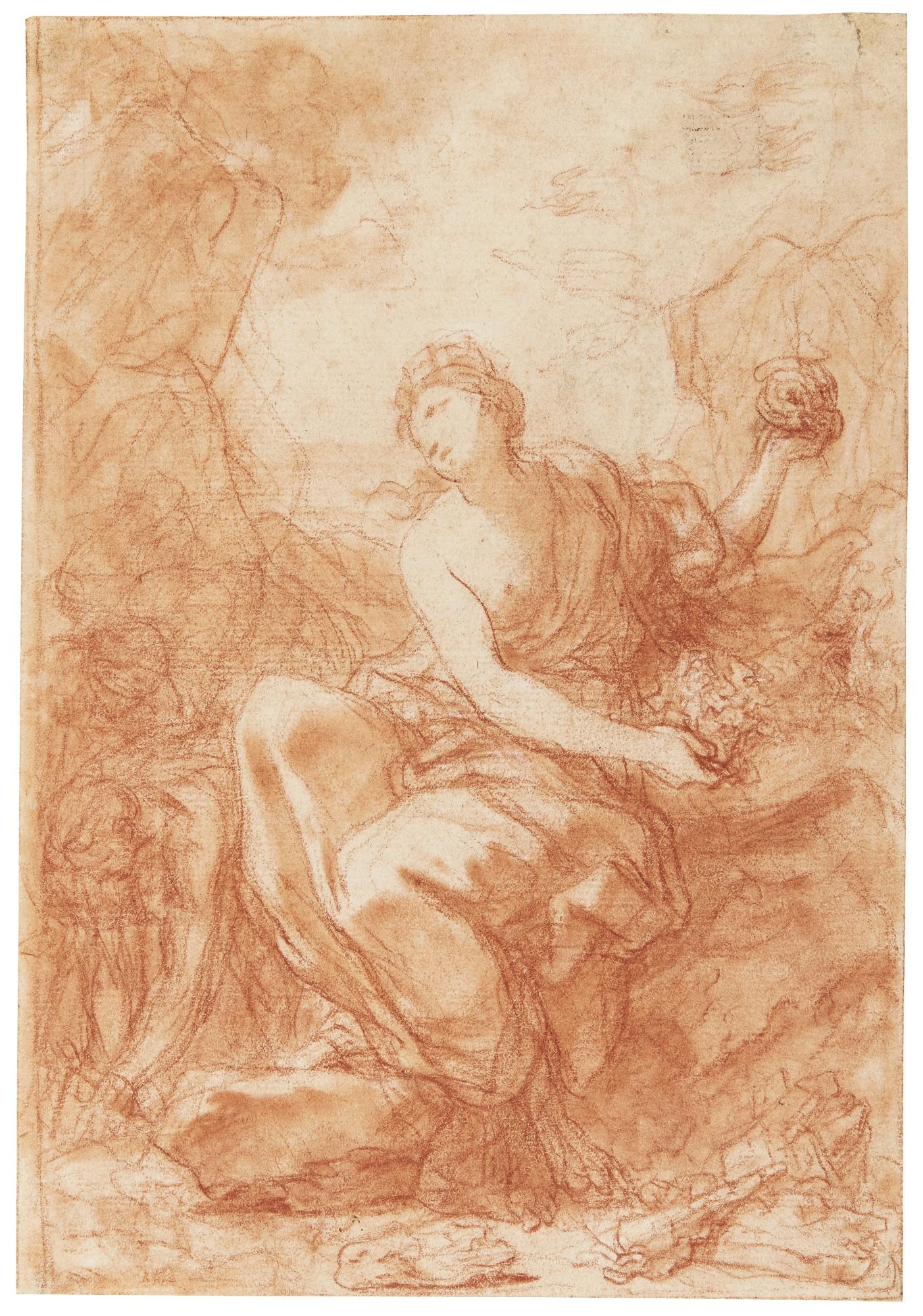 Hyacinthe Collin De Vermont - An Allegorical Figure Representing Oryctology