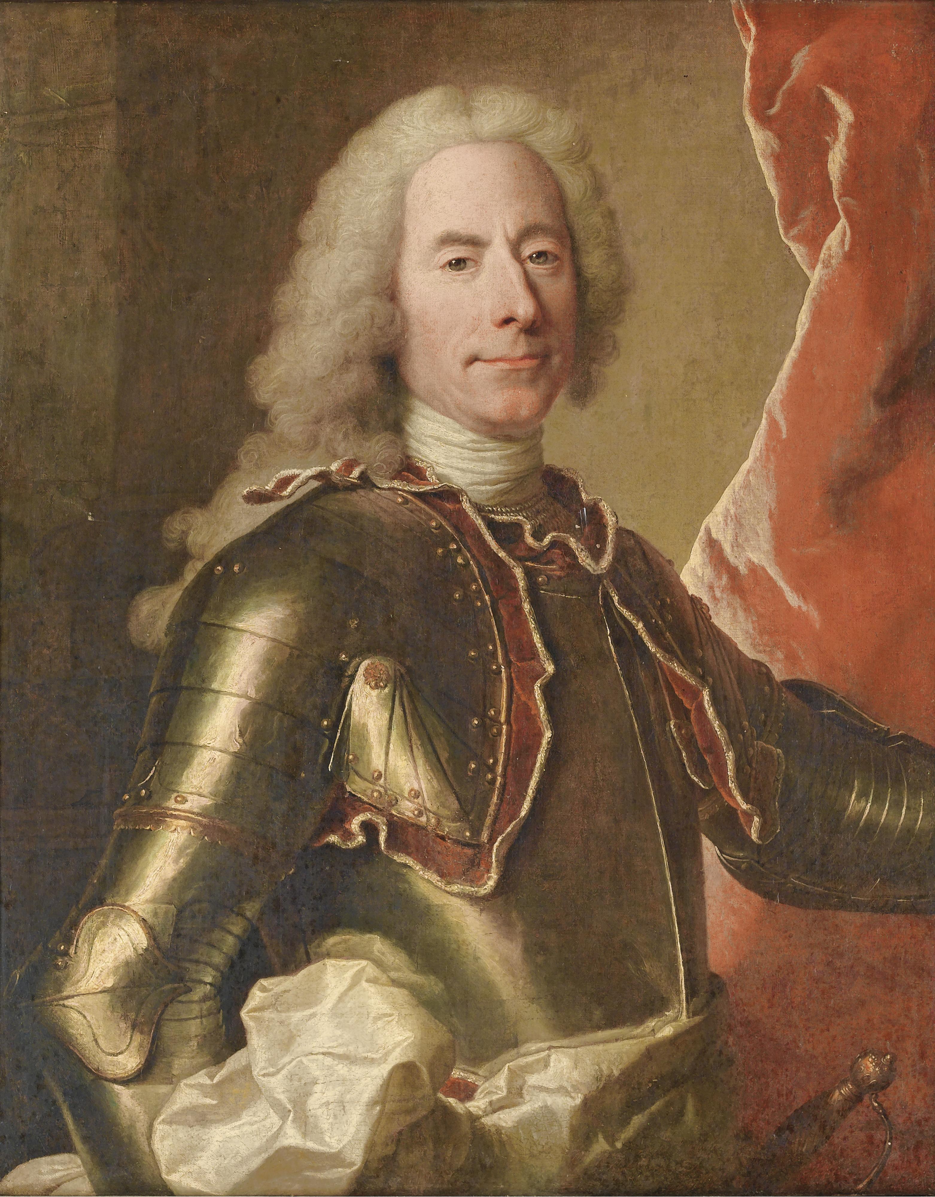 Hyacinthe Rigaud - Portrait D\'Homme En Cuirassehyacinthe Rigaud ; Portrait Of A Man Wearing An Armor ; Oil On Canvas