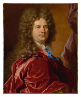 Hyacinthe Rigaud - Portrait Of A Gentleman, Half-Length, In A Red Mantle