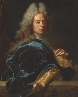 Hyacinthe Rigaud - Portrait of Jean-Louis De Roll-Montpellier, Half-Length, In A Blue And Gold Robe