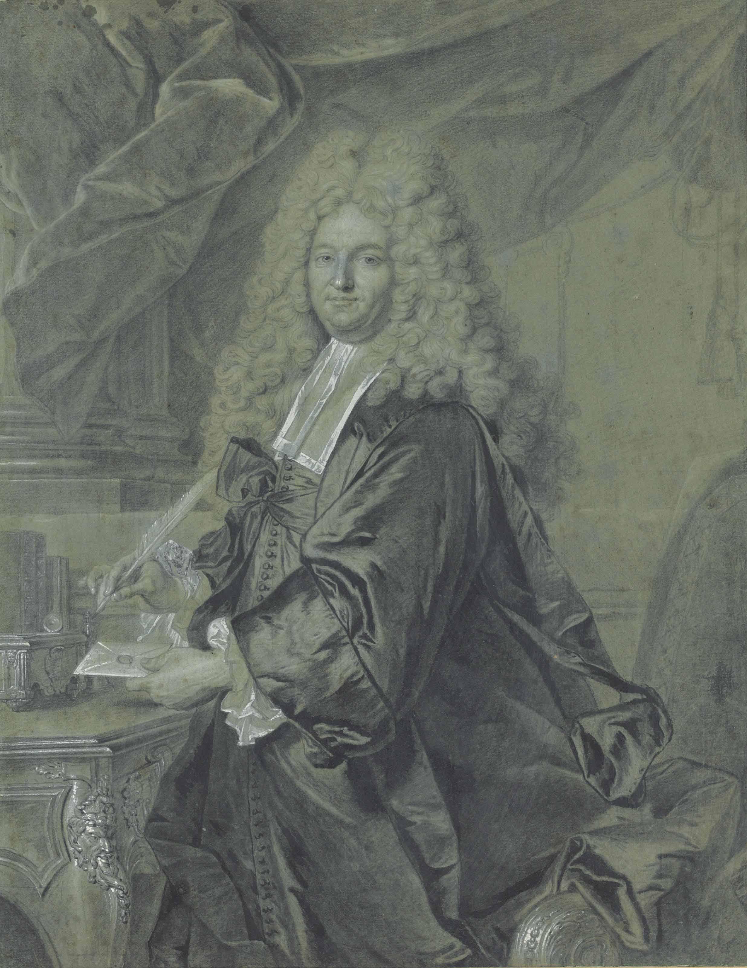Hyacinthe Rigaud - Portrait of Joseph Jean-Baptiste Fleuriau d’Armenonville (1661-1728 ), Conseiller d’Etat , three-quarter length, wearing official robes and a periwig
