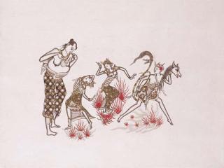 I Gusti Nyoman Lempad - Sang Hyang Dedari dan Sang Hyang Jaran: Dance of the Heavenly Nymphs and Dance of the Horse