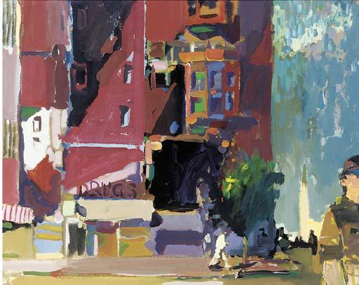 Ian D. Cook - Sunlit street scene, St. Louis
