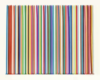 Ian Davenport - Etched Lines: Bright White - Colour Variation 6