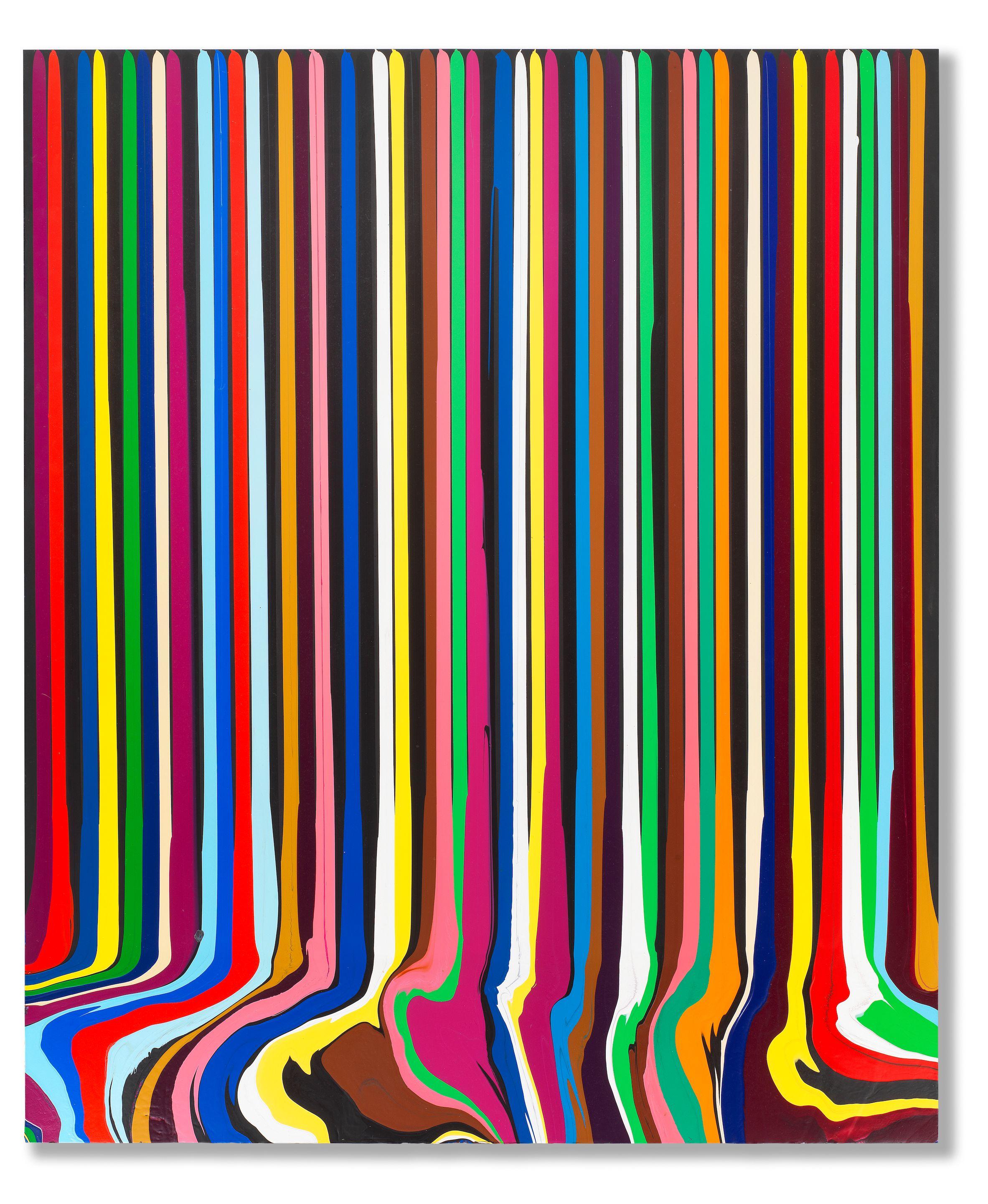 Ian Davenport - Puddle Painting: Jazz 147 x 123.3 cm. (57 7/8 x 48 1/2 in.) (unframed)