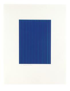 Ian Davenport - Ultramarine Blue (Light) on Cerulean Blue #9, from Etched Lines