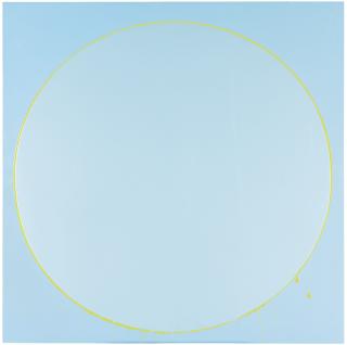 Ian Davenport - Untitled Circle Painting: Light Blue, Green, Light Blue