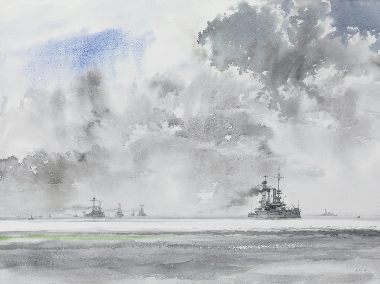 Ian Marshall - USS Iowa in Chesapeake Bay, 1917