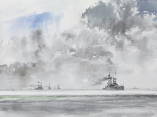 Ian Marshall - USS Iowa in Chesapeake Bay, 1917