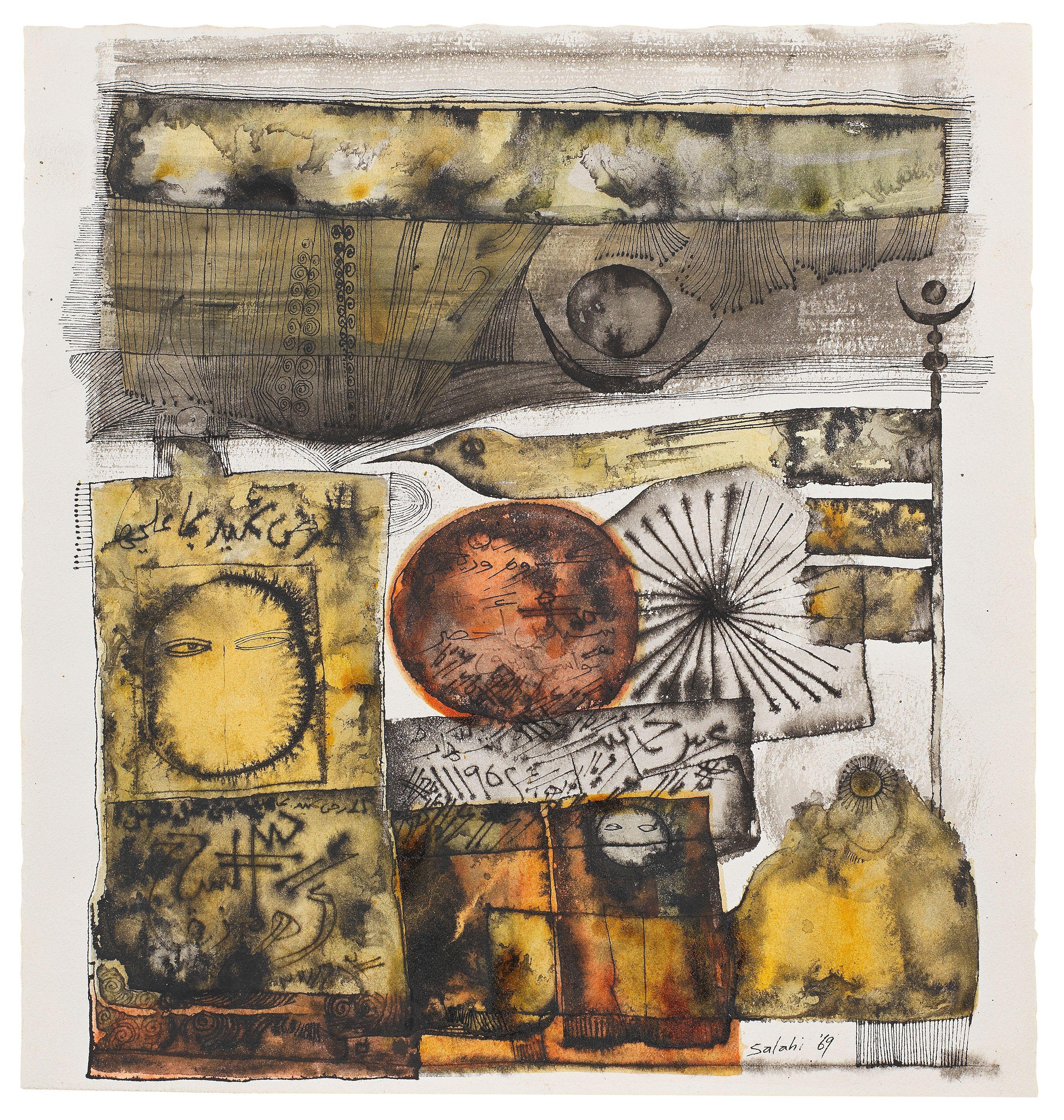 Ibrahim El-Salahi - Untitled (Framed)