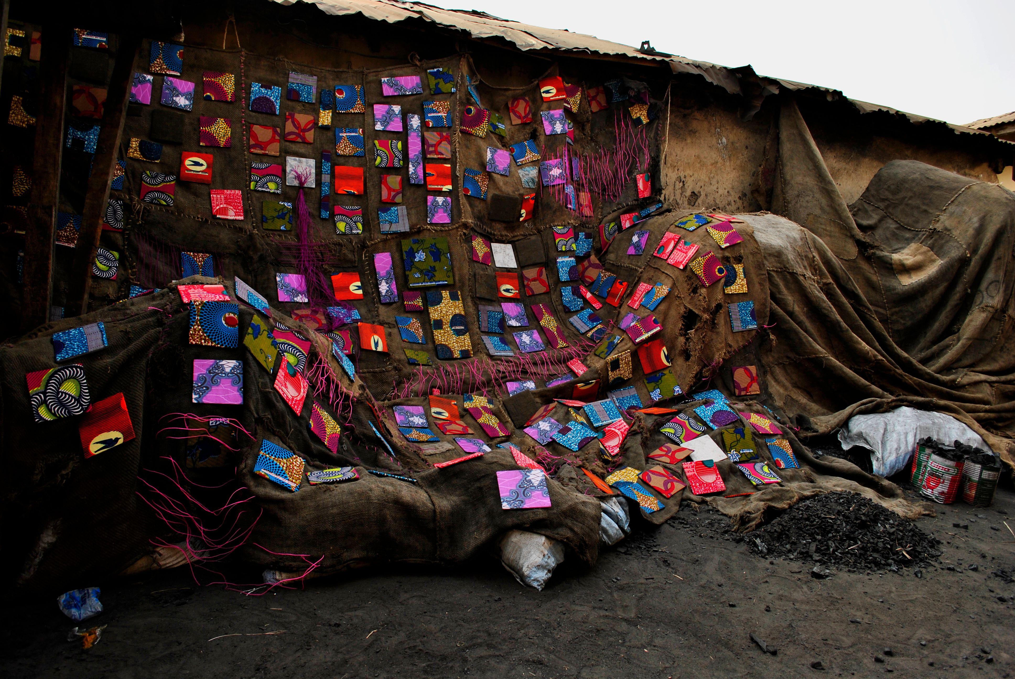 Ibrahim Mahama - Kawokudi installation, 2013 dimensions variable.