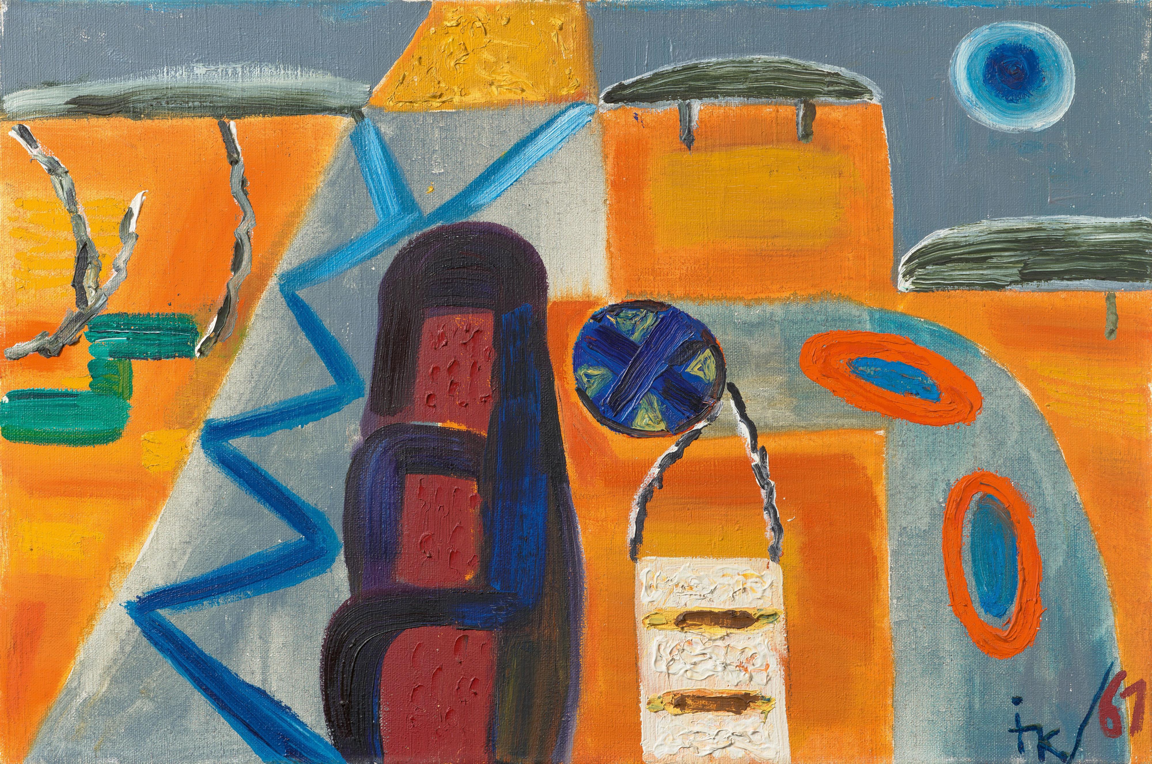 Ida Kerkovius - Abstrakte Landschaft auf Orange und Grau