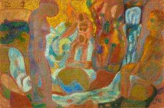 Ida Kerkovius - Figuren im steinigen Wasserfall