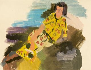 Ida Kerkovius - Mädchen auf dem Sofa.