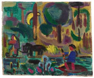 Ida Kerkovius - Von rechts nach links mit Mond