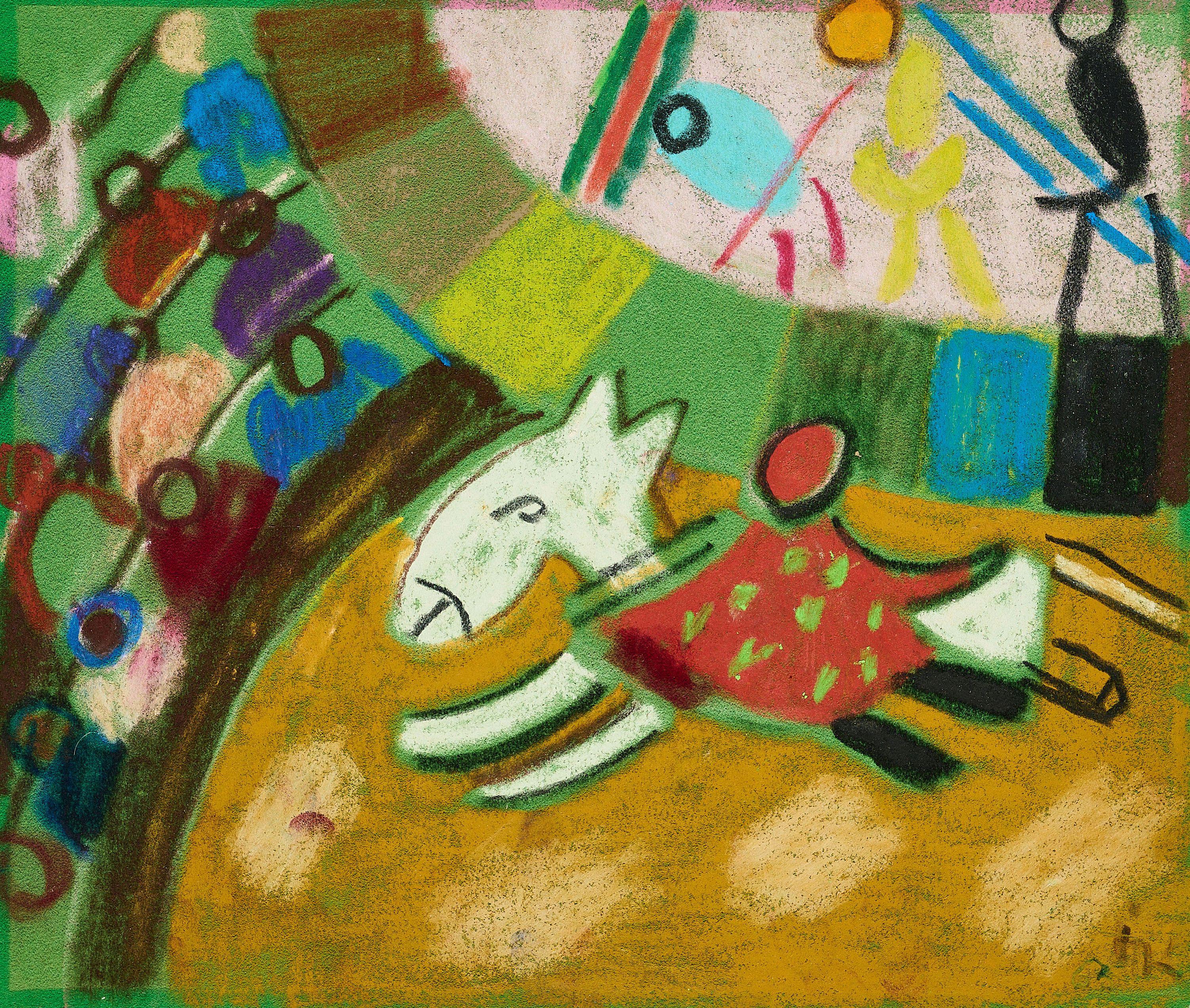 Ida Kerkovius - Zirkuspferd mit Reiter in Manege.