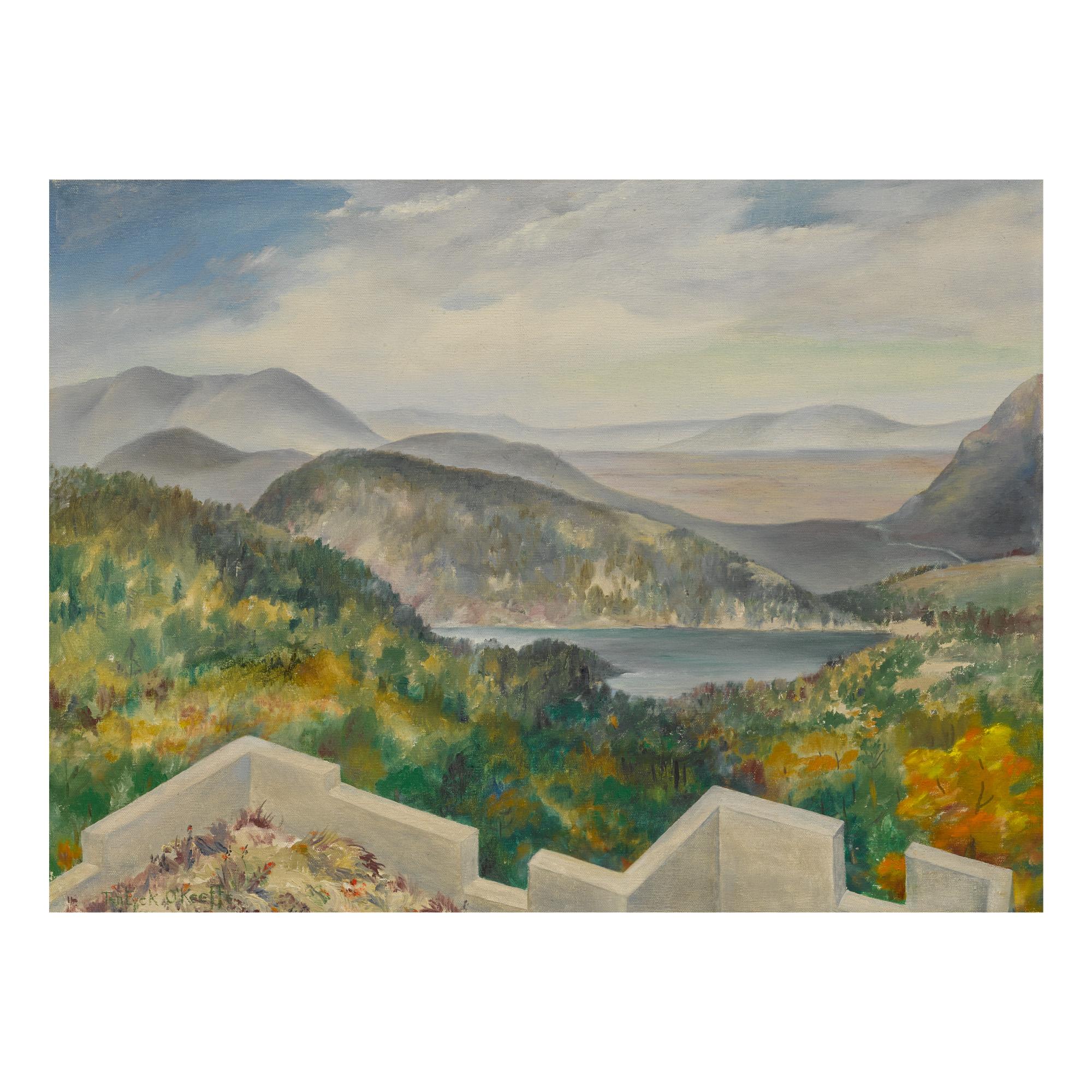 Ida Ten Eyck O\'Keeffe - Untitled (Landscape With Wall)