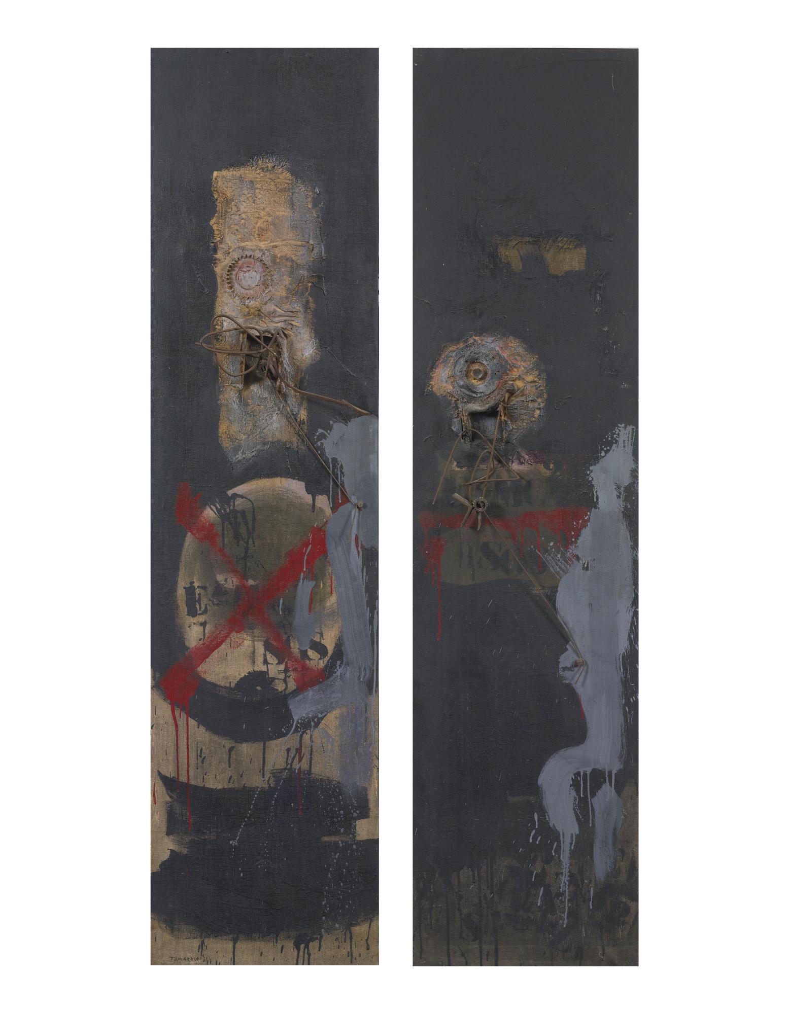 Igael Tumarkin - Boaz And Jachin: A Pair Of Paintings