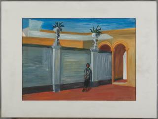Ignacio Aguirre - Woman in Courtyard