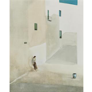 Ignacio Iturria - Mujer Reclinada Sobre Un Muro En Una Calle De Cadaqués