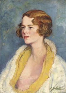 Ignacio Zuloaga y Zabaleta - A Portrait of a Lady, head and shoulders