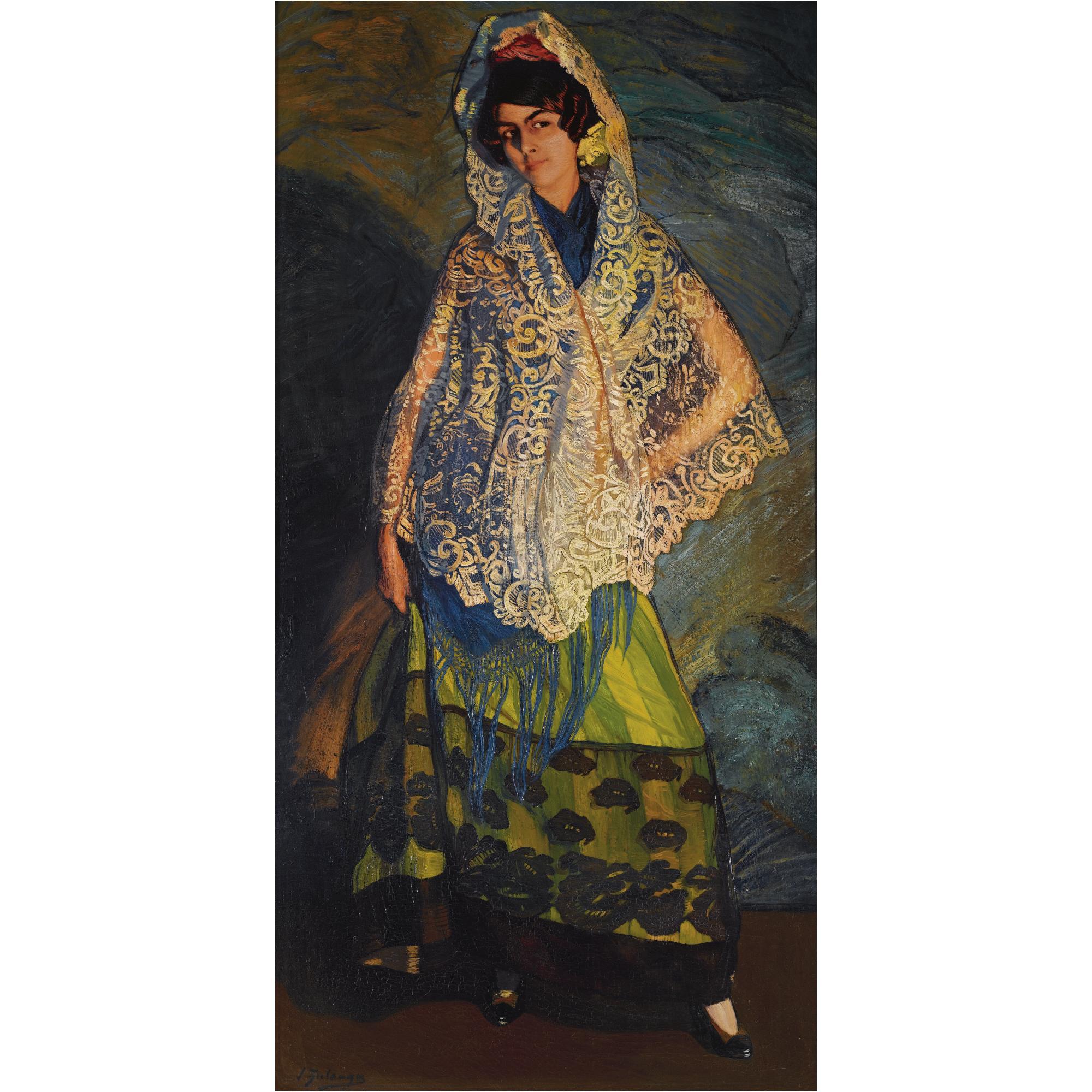 Ignacio Zuloaga - La Morenita, Con Chal Blanco (The Brunette, With White Shawl)