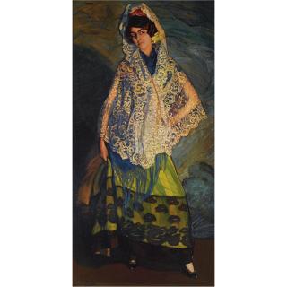 Ignacio Zuloaga - La Morenita, Con Chal Blanco (The Brunette, With White Shawl)