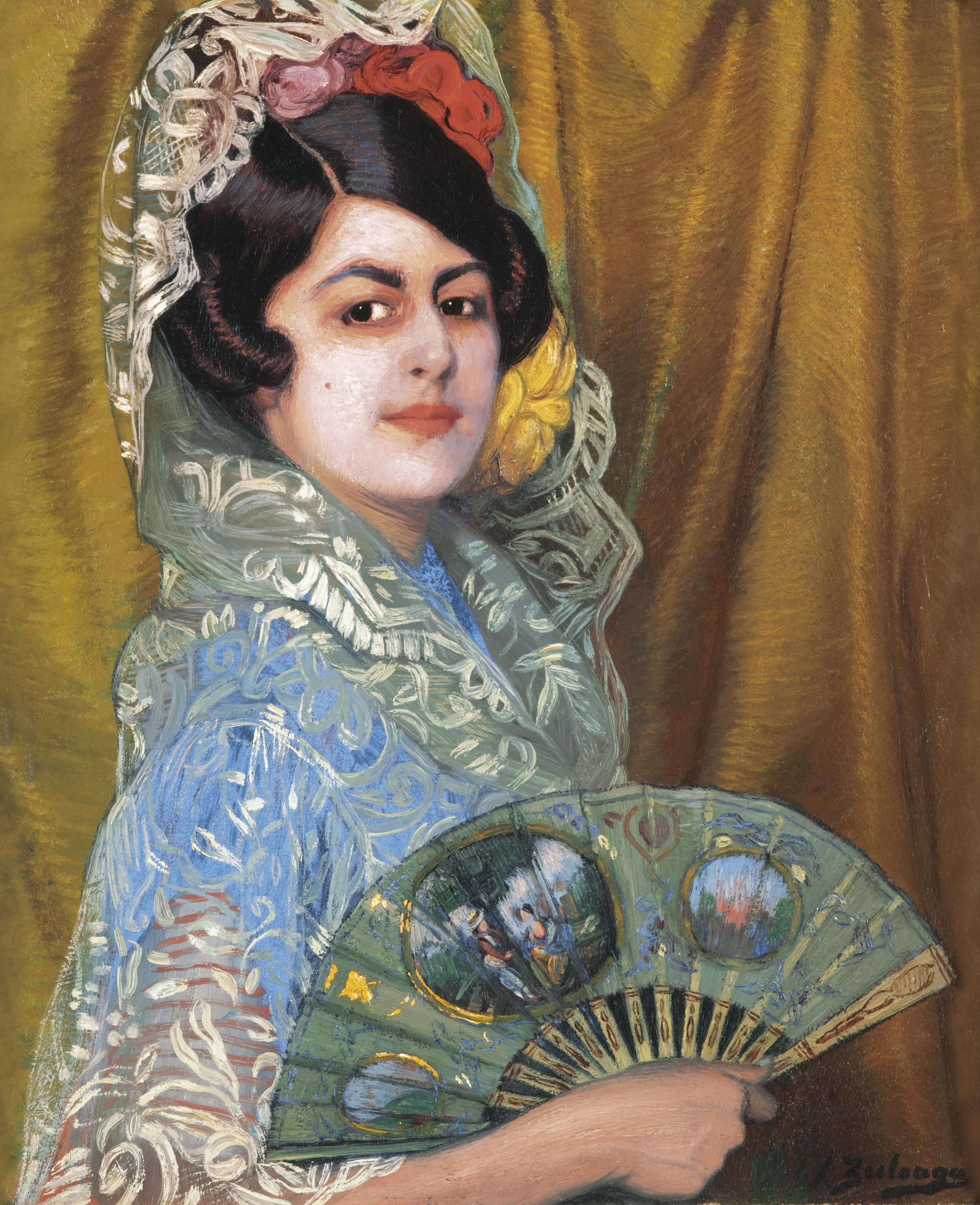 Ignacio Zuloaga - Spanish dama Con Abanico (Lady With A Fan)