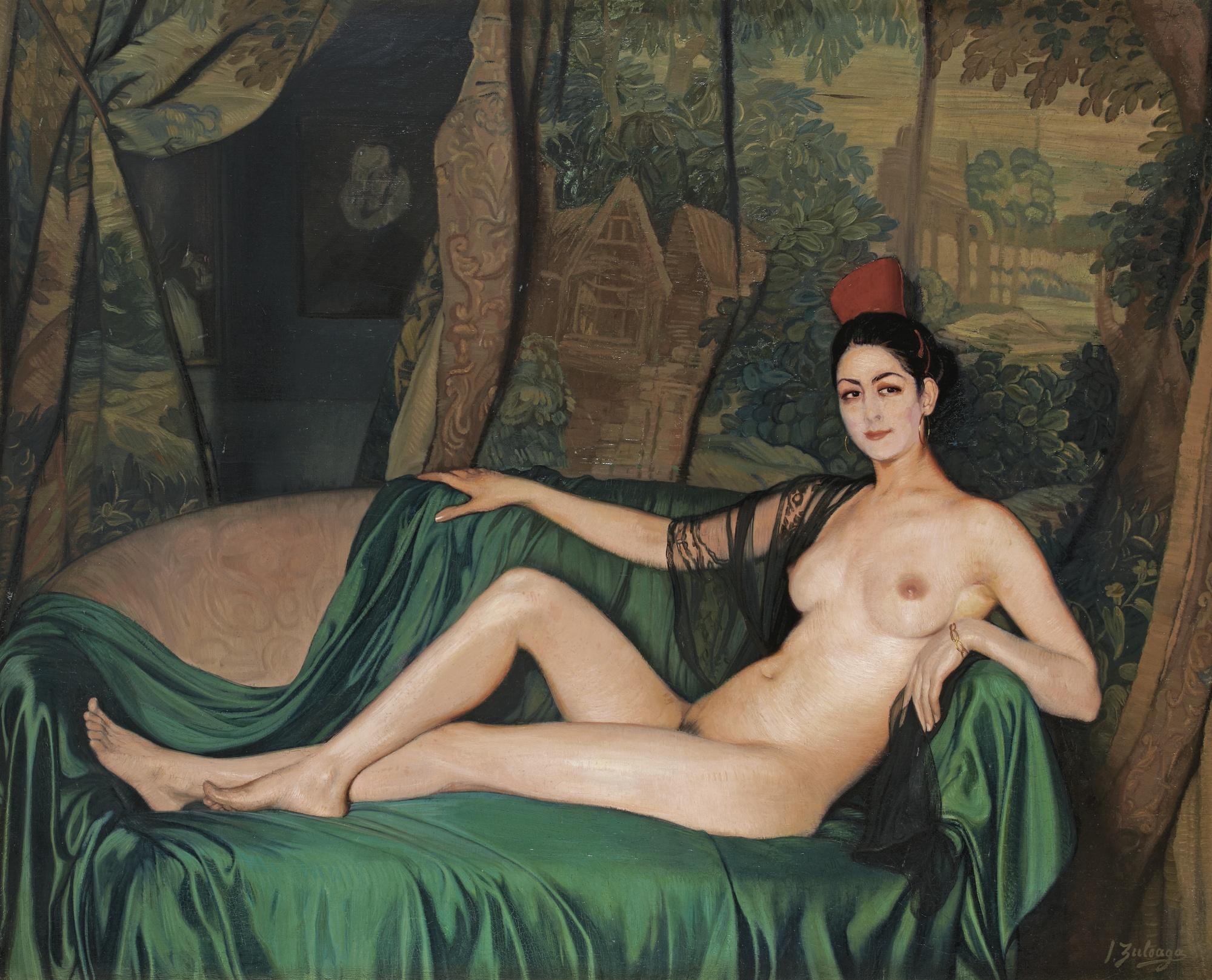 Ignacio Zuloaga - Spanish madame Souty Reclinada En Un Sofa (Madame Souty)