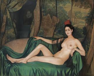 Ignacio Zuloaga - Spanish madame Souty Reclinada En Un Sofa (Madame Souty)